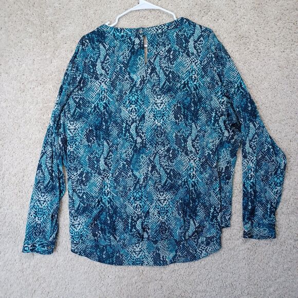 Jones New York Womens 22W Snake Reptile Print Button Blouse Top Streach - Picture 14 of 16